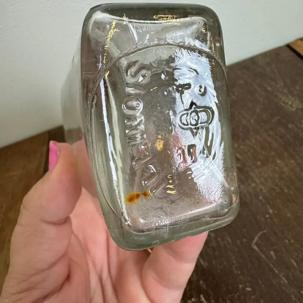 Antique ILLINOIS Owens Illinois Clear Glass Apothecary Medicine‎ Pharmacy Bottle